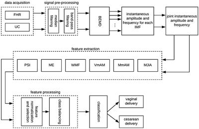 A Strategy for Classification of “Vaginal vs. Cesarean Section” Delivery: Bivariate Empirical Mode Decomposition of Cardiotocographic Recordings